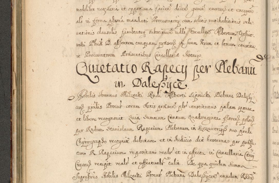 Zdjęcie nr 135 dla obiektu archiwalnego: Volumen II actorum episcopalium R. D. Petri Gembicki, episcopi Cracoviensis, locum tenente in dioecesi R. D. Alberto Lipnicki, canonico Cracoviensi post discessum R. D. Episcopi in Italiam et usque ad redditum eiusdem in Poloniam, videlicet a die 16 Novembris 1644 et per a. D. 1645 inchoative ad Septembrem. Horum videatur index ad finem huius voluminis