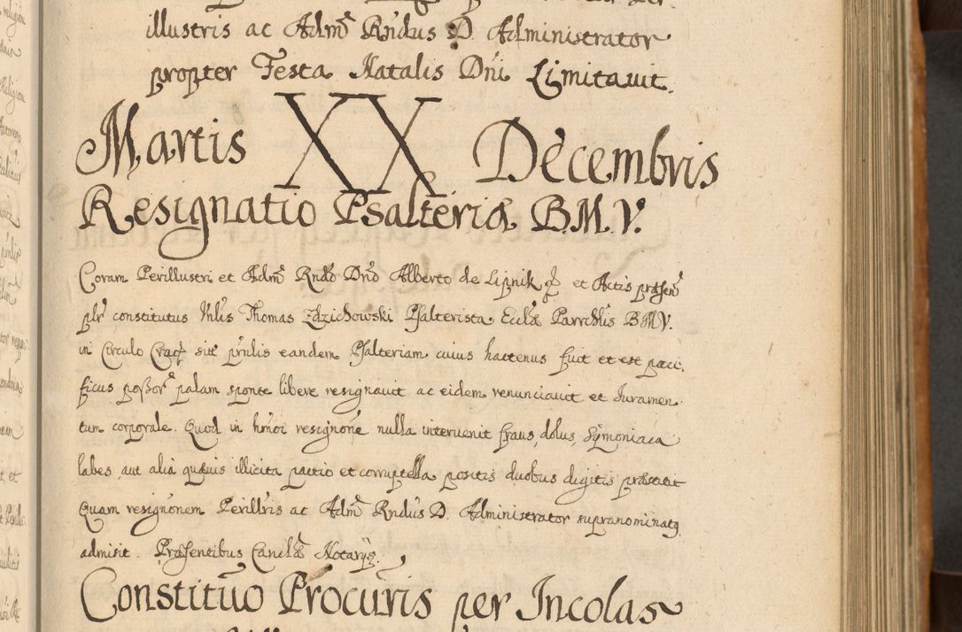 Zdjęcie nr 134 dla obiektu archiwalnego: Volumen II actorum episcopalium R. D. Petri Gembicki, episcopi Cracoviensis, locum tenente in dioecesi R. D. Alberto Lipnicki, canonico Cracoviensi post discessum R. D. Episcopi in Italiam et usque ad redditum eiusdem in Poloniam, videlicet a die 16 Novembris 1644 et per a. D. 1645 inchoative ad Septembrem. Horum videatur index ad finem huius voluminis