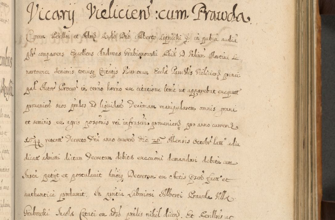 Zdjęcie nr 56 dla obiektu archiwalnego: Volumen II actorum episcopalium R. D. Petri Gembicki, episcopi Cracoviensis, locum tenente in dioecesi R. D. Alberto Lipnicki, canonico Cracoviensi post discessum R. D. Episcopi in Italiam et usque ad redditum eiusdem in Poloniam, videlicet a die 16 Novembris 1644 et per a. D. 1645 inchoative ad Septembrem. Horum videatur index ad finem huius voluminis