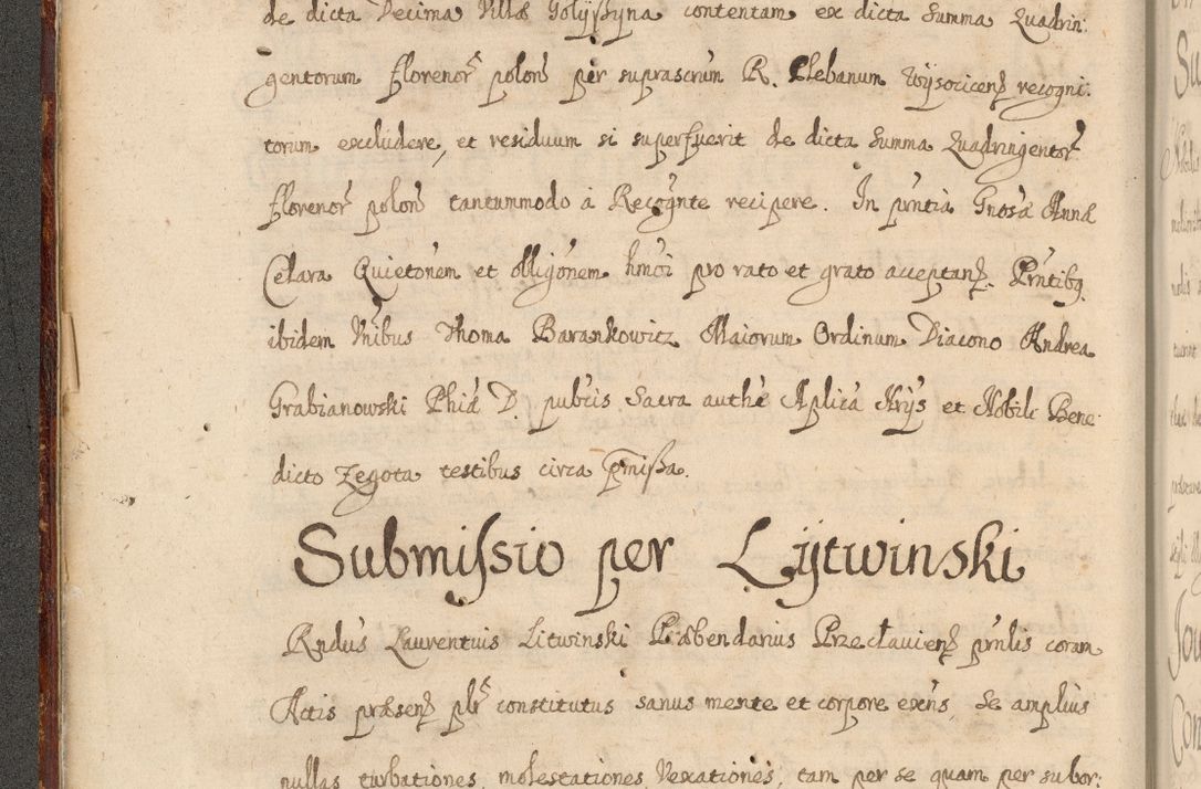 Zdjęcie nr 37 dla obiektu archiwalnego: Volumen II actorum episcopalium R. D. Petri Gembicki, episcopi Cracoviensis, locum tenente in dioecesi R. D. Alberto Lipnicki, canonico Cracoviensi post discessum R. D. Episcopi in Italiam et usque ad redditum eiusdem in Poloniam, videlicet a die 16 Novembris 1644 et per a. D. 1645 inchoative ad Septembrem. Horum videatur index ad finem huius voluminis