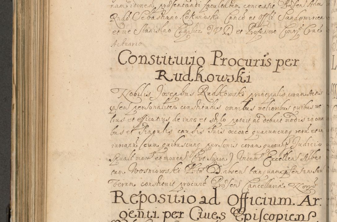 Zdjęcie nr 717 dla obiektu archiwalnego: Volumen II actorum episcopalium R. D. Petri Gembicki, episcopi Cracoviensis, locum tenente in dioecesi R. D. Alberto Lipnicki, canonico Cracoviensi post discessum R. D. Episcopi in Italiam et usque ad redditum eiusdem in Poloniam, videlicet a die 16 Novembris 1644 et per a. D. 1645 inchoative ad Septembrem. Horum videatur index ad finem huius voluminis
