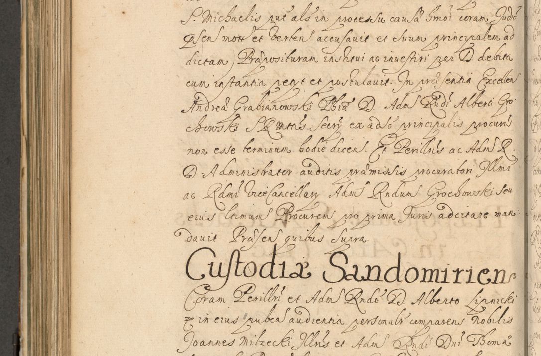 Zdjęcie nr 701 dla obiektu archiwalnego: Volumen II actorum episcopalium R. D. Petri Gembicki, episcopi Cracoviensis, locum tenente in dioecesi R. D. Alberto Lipnicki, canonico Cracoviensi post discessum R. D. Episcopi in Italiam et usque ad redditum eiusdem in Poloniam, videlicet a die 16 Novembris 1644 et per a. D. 1645 inchoative ad Septembrem. Horum videatur index ad finem huius voluminis