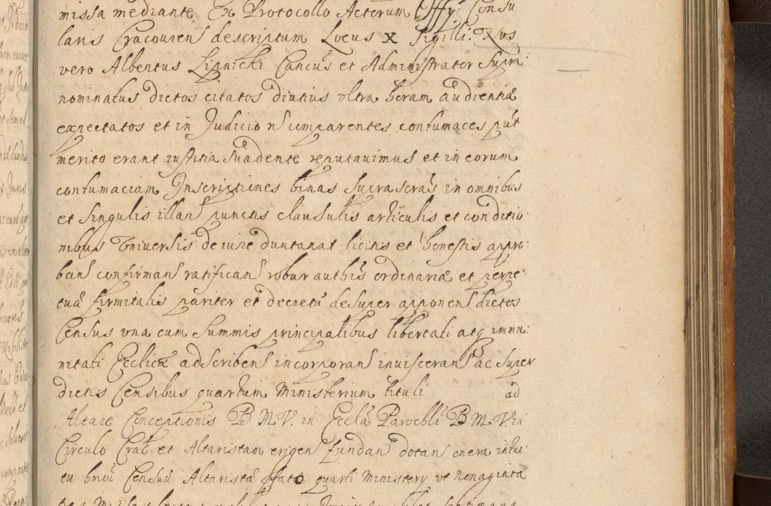 Zdjęcie nr 696 dla obiektu archiwalnego: Volumen II actorum episcopalium R. D. Petri Gembicki, episcopi Cracoviensis, locum tenente in dioecesi R. D. Alberto Lipnicki, canonico Cracoviensi post discessum R. D. Episcopi in Italiam et usque ad redditum eiusdem in Poloniam, videlicet a die 16 Novembris 1644 et per a. D. 1645 inchoative ad Septembrem. Horum videatur index ad finem huius voluminis