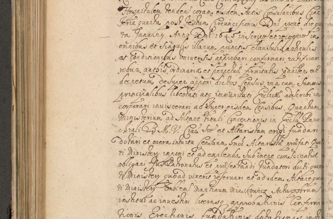 Zdjęcie nr 689 dla obiektu archiwalnego: Volumen II actorum episcopalium R. D. Petri Gembicki, episcopi Cracoviensis, locum tenente in dioecesi R. D. Alberto Lipnicki, canonico Cracoviensi post discessum R. D. Episcopi in Italiam et usque ad redditum eiusdem in Poloniam, videlicet a die 16 Novembris 1644 et per a. D. 1645 inchoative ad Septembrem. Horum videatur index ad finem huius voluminis