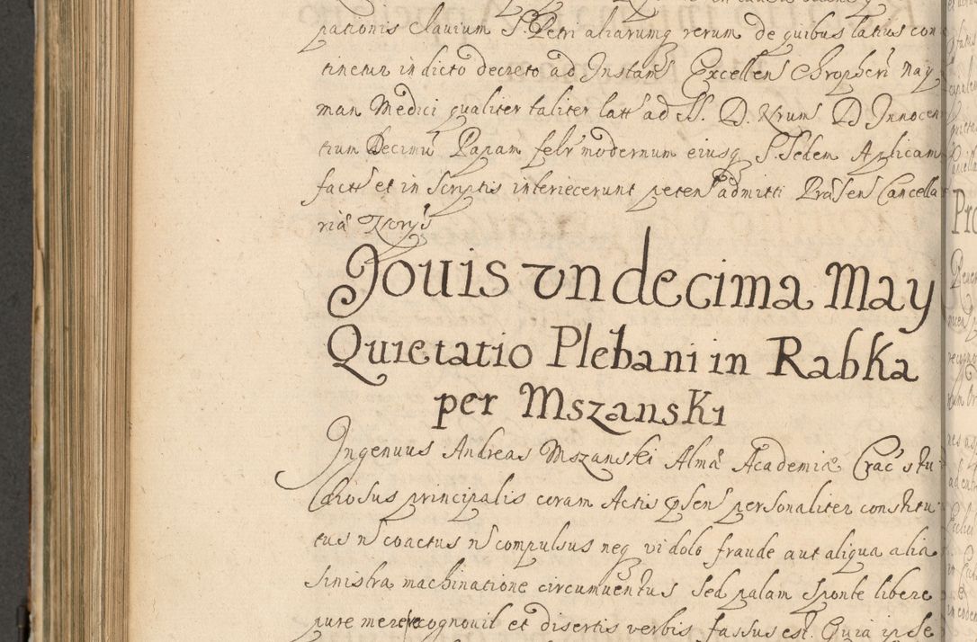 Zdjęcie nr 683 dla obiektu archiwalnego: Volumen II actorum episcopalium R. D. Petri Gembicki, episcopi Cracoviensis, locum tenente in dioecesi R. D. Alberto Lipnicki, canonico Cracoviensi post discessum R. D. Episcopi in Italiam et usque ad redditum eiusdem in Poloniam, videlicet a die 16 Novembris 1644 et per a. D. 1645 inchoative ad Septembrem. Horum videatur index ad finem huius voluminis