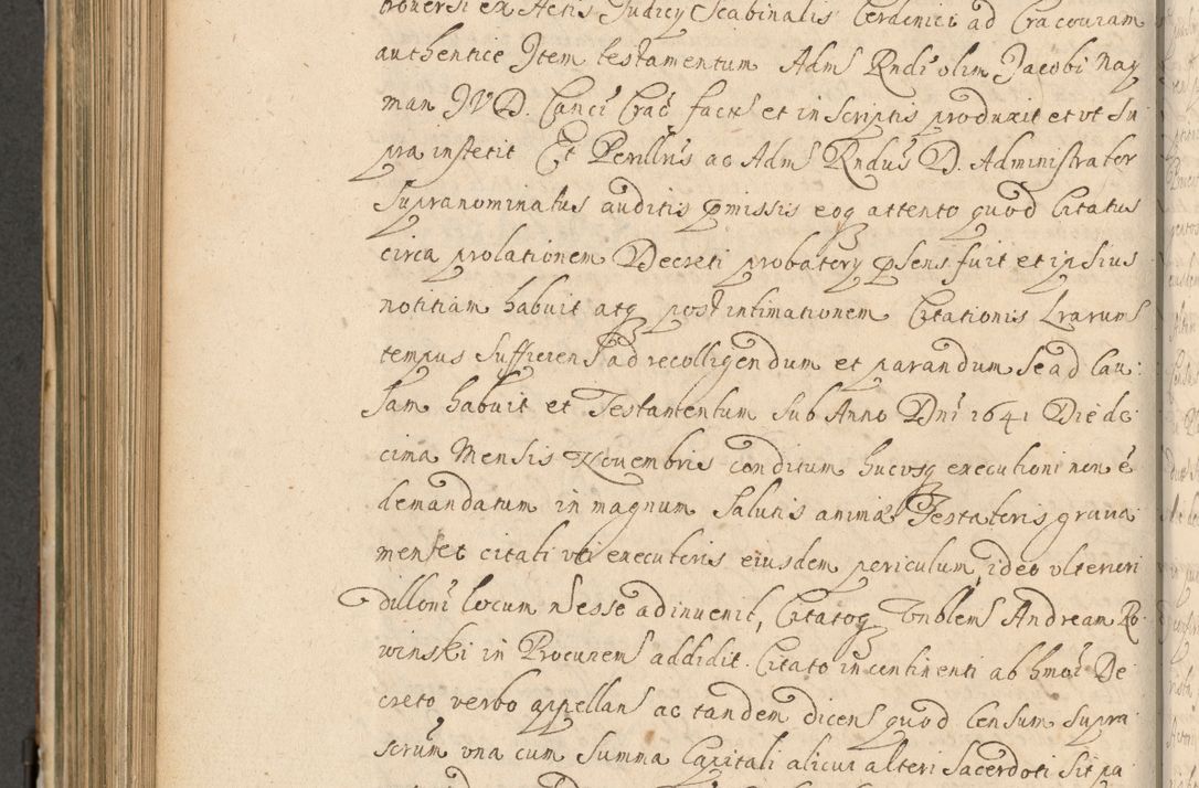 Zdjęcie nr 675 dla obiektu archiwalnego: Volumen II actorum episcopalium R. D. Petri Gembicki, episcopi Cracoviensis, locum tenente in dioecesi R. D. Alberto Lipnicki, canonico Cracoviensi post discessum R. D. Episcopi in Italiam et usque ad redditum eiusdem in Poloniam, videlicet a die 16 Novembris 1644 et per a. D. 1645 inchoative ad Septembrem. Horum videatur index ad finem huius voluminis