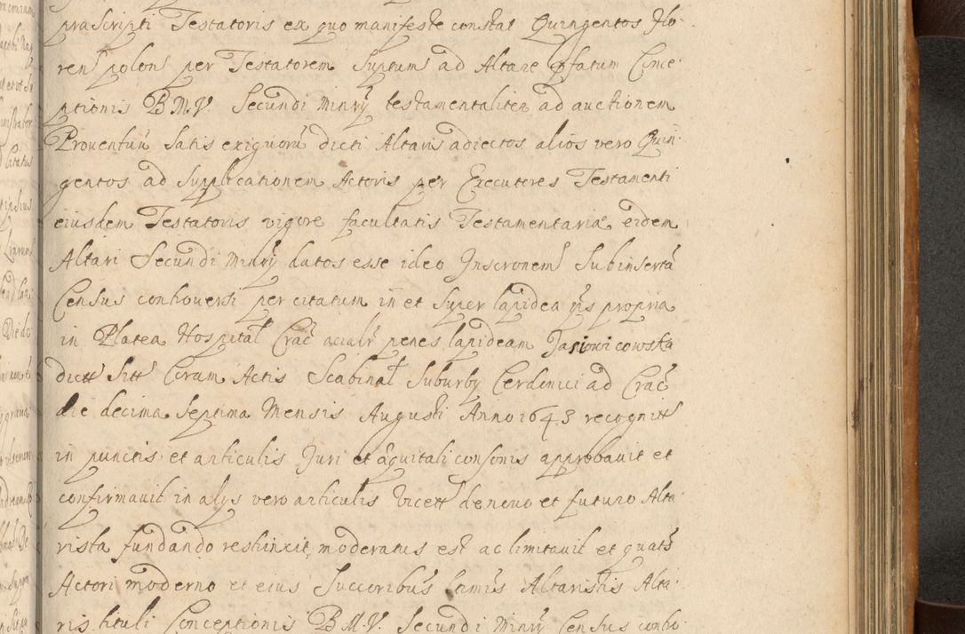 Zdjęcie nr 676 dla obiektu archiwalnego: Volumen II actorum episcopalium R. D. Petri Gembicki, episcopi Cracoviensis, locum tenente in dioecesi R. D. Alberto Lipnicki, canonico Cracoviensi post discessum R. D. Episcopi in Italiam et usque ad redditum eiusdem in Poloniam, videlicet a die 16 Novembris 1644 et per a. D. 1645 inchoative ad Septembrem. Horum videatur index ad finem huius voluminis