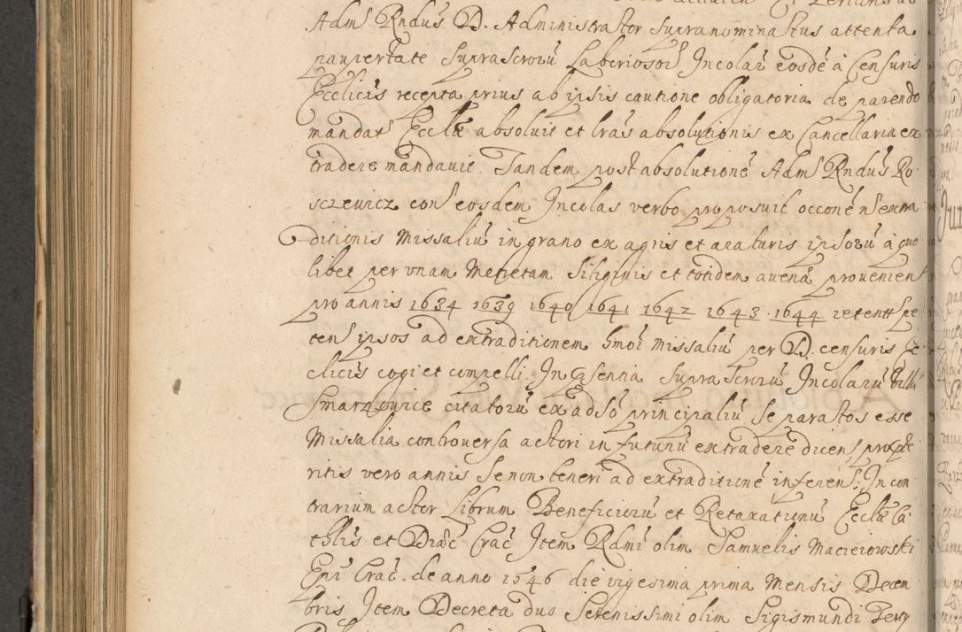 Zdjęcie nr 671 dla obiektu archiwalnego: Volumen II actorum episcopalium R. D. Petri Gembicki, episcopi Cracoviensis, locum tenente in dioecesi R. D. Alberto Lipnicki, canonico Cracoviensi post discessum R. D. Episcopi in Italiam et usque ad redditum eiusdem in Poloniam, videlicet a die 16 Novembris 1644 et per a. D. 1645 inchoative ad Septembrem. Horum videatur index ad finem huius voluminis