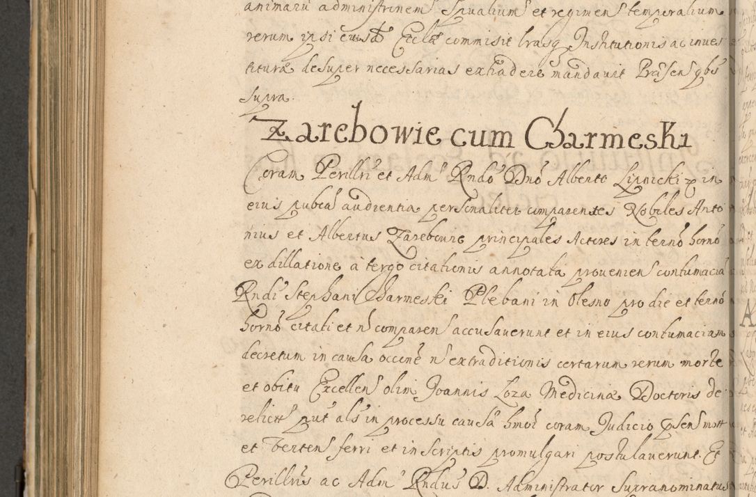 Zdjęcie nr 669 dla obiektu archiwalnego: Volumen II actorum episcopalium R. D. Petri Gembicki, episcopi Cracoviensis, locum tenente in dioecesi R. D. Alberto Lipnicki, canonico Cracoviensi post discessum R. D. Episcopi in Italiam et usque ad redditum eiusdem in Poloniam, videlicet a die 16 Novembris 1644 et per a. D. 1645 inchoative ad Septembrem. Horum videatur index ad finem huius voluminis