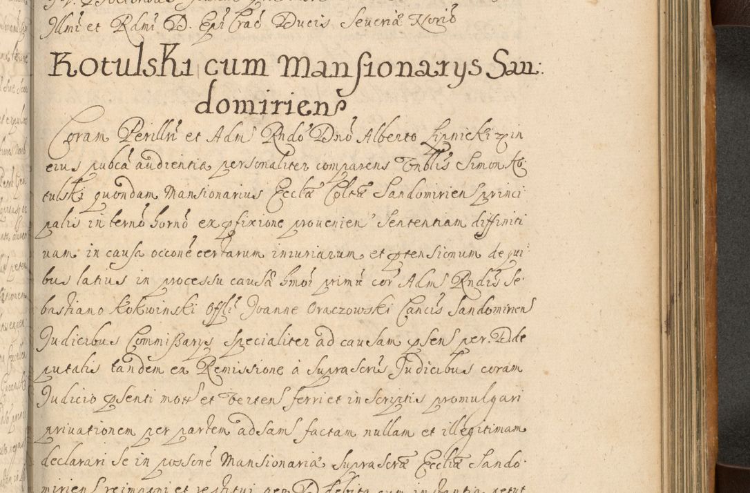 Zdjęcie nr 666 dla obiektu archiwalnego: Volumen II actorum episcopalium R. D. Petri Gembicki, episcopi Cracoviensis, locum tenente in dioecesi R. D. Alberto Lipnicki, canonico Cracoviensi post discessum R. D. Episcopi in Italiam et usque ad redditum eiusdem in Poloniam, videlicet a die 16 Novembris 1644 et per a. D. 1645 inchoative ad Septembrem. Horum videatur index ad finem huius voluminis