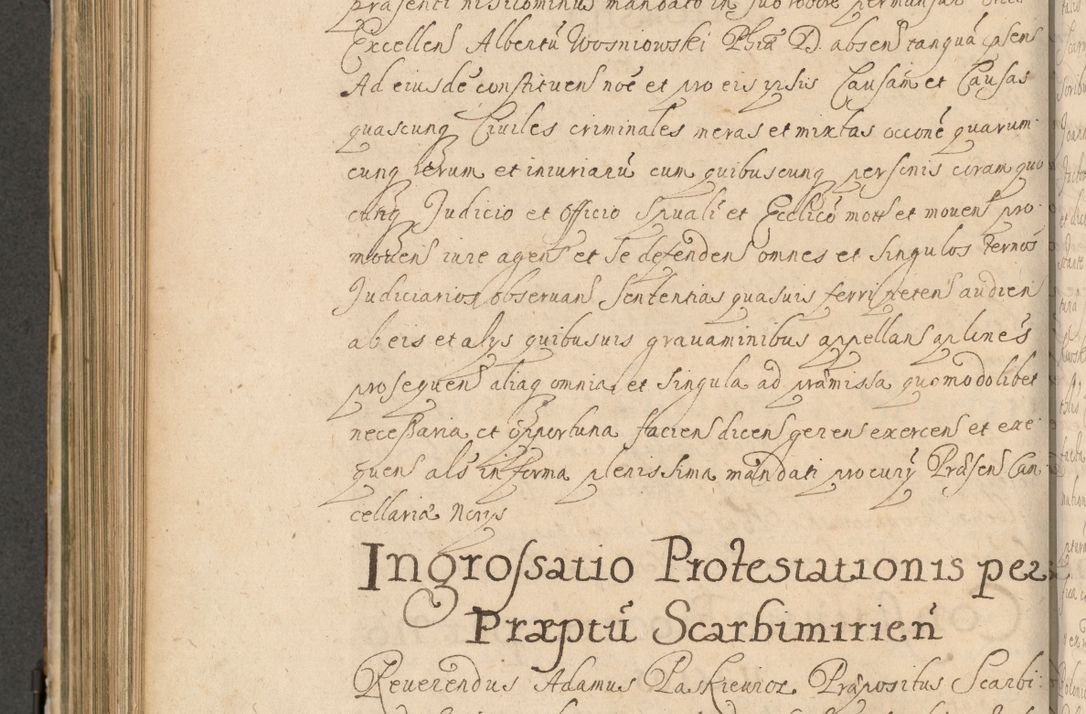 Zdjęcie nr 655 dla obiektu archiwalnego: Volumen II actorum episcopalium R. D. Petri Gembicki, episcopi Cracoviensis, locum tenente in dioecesi R. D. Alberto Lipnicki, canonico Cracoviensi post discessum R. D. Episcopi in Italiam et usque ad redditum eiusdem in Poloniam, videlicet a die 16 Novembris 1644 et per a. D. 1645 inchoative ad Septembrem. Horum videatur index ad finem huius voluminis