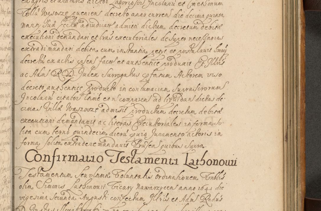 Zdjęcie nr 646 dla obiektu archiwalnego: Volumen II actorum episcopalium R. D. Petri Gembicki, episcopi Cracoviensis, locum tenente in dioecesi R. D. Alberto Lipnicki, canonico Cracoviensi post discessum R. D. Episcopi in Italiam et usque ad redditum eiusdem in Poloniam, videlicet a die 16 Novembris 1644 et per a. D. 1645 inchoative ad Septembrem. Horum videatur index ad finem huius voluminis