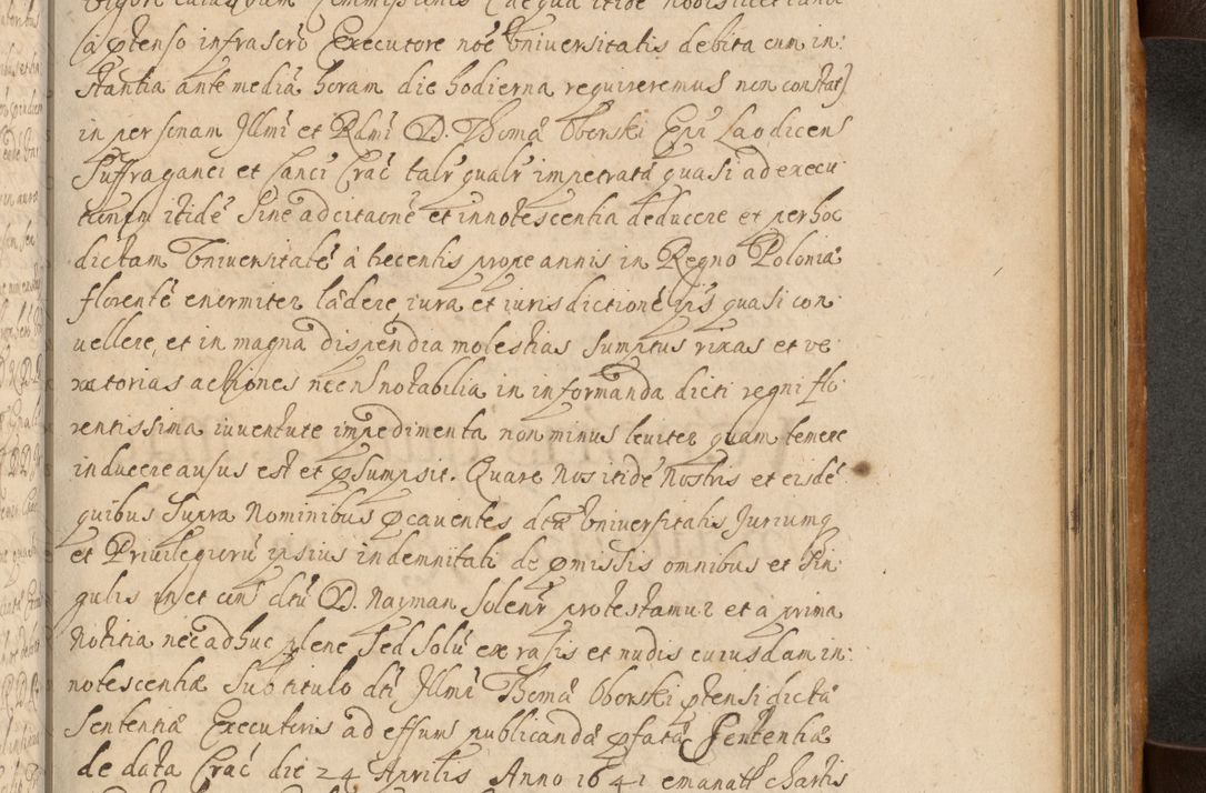 Zdjęcie nr 640 dla obiektu archiwalnego: Volumen II actorum episcopalium R. D. Petri Gembicki, episcopi Cracoviensis, locum tenente in dioecesi R. D. Alberto Lipnicki, canonico Cracoviensi post discessum R. D. Episcopi in Italiam et usque ad redditum eiusdem in Poloniam, videlicet a die 16 Novembris 1644 et per a. D. 1645 inchoative ad Septembrem. Horum videatur index ad finem huius voluminis