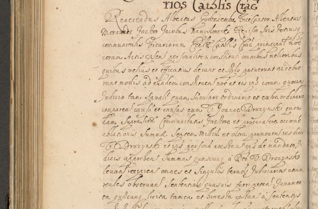 Zdjęcie nr 637 dla obiektu archiwalnego: Volumen II actorum episcopalium R. D. Petri Gembicki, episcopi Cracoviensis, locum tenente in dioecesi R. D. Alberto Lipnicki, canonico Cracoviensi post discessum R. D. Episcopi in Italiam et usque ad redditum eiusdem in Poloniam, videlicet a die 16 Novembris 1644 et per a. D. 1645 inchoative ad Septembrem. Horum videatur index ad finem huius voluminis