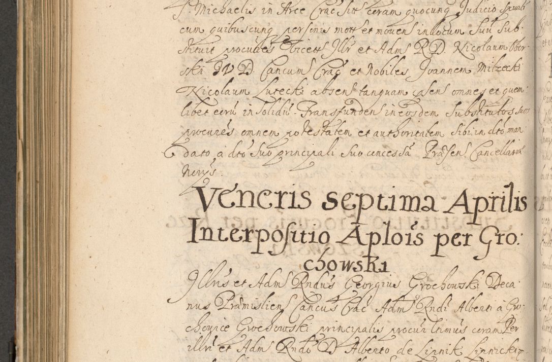 Zdjęcie nr 623 dla obiektu archiwalnego: Volumen II actorum episcopalium R. D. Petri Gembicki, episcopi Cracoviensis, locum tenente in dioecesi R. D. Alberto Lipnicki, canonico Cracoviensi post discessum R. D. Episcopi in Italiam et usque ad redditum eiusdem in Poloniam, videlicet a die 16 Novembris 1644 et per a. D. 1645 inchoative ad Septembrem. Horum videatur index ad finem huius voluminis