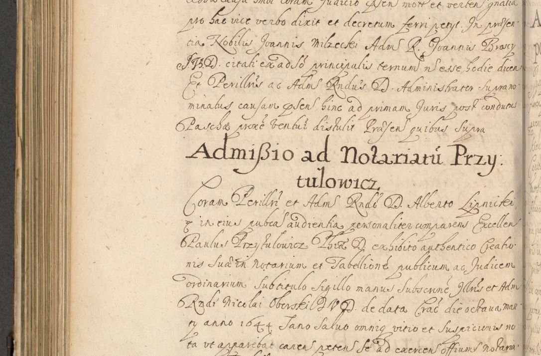 Zdjęcie nr 613 dla obiektu archiwalnego: Volumen II actorum episcopalium R. D. Petri Gembicki, episcopi Cracoviensis, locum tenente in dioecesi R. D. Alberto Lipnicki, canonico Cracoviensi post discessum R. D. Episcopi in Italiam et usque ad redditum eiusdem in Poloniam, videlicet a die 16 Novembris 1644 et per a. D. 1645 inchoative ad Septembrem. Horum videatur index ad finem huius voluminis