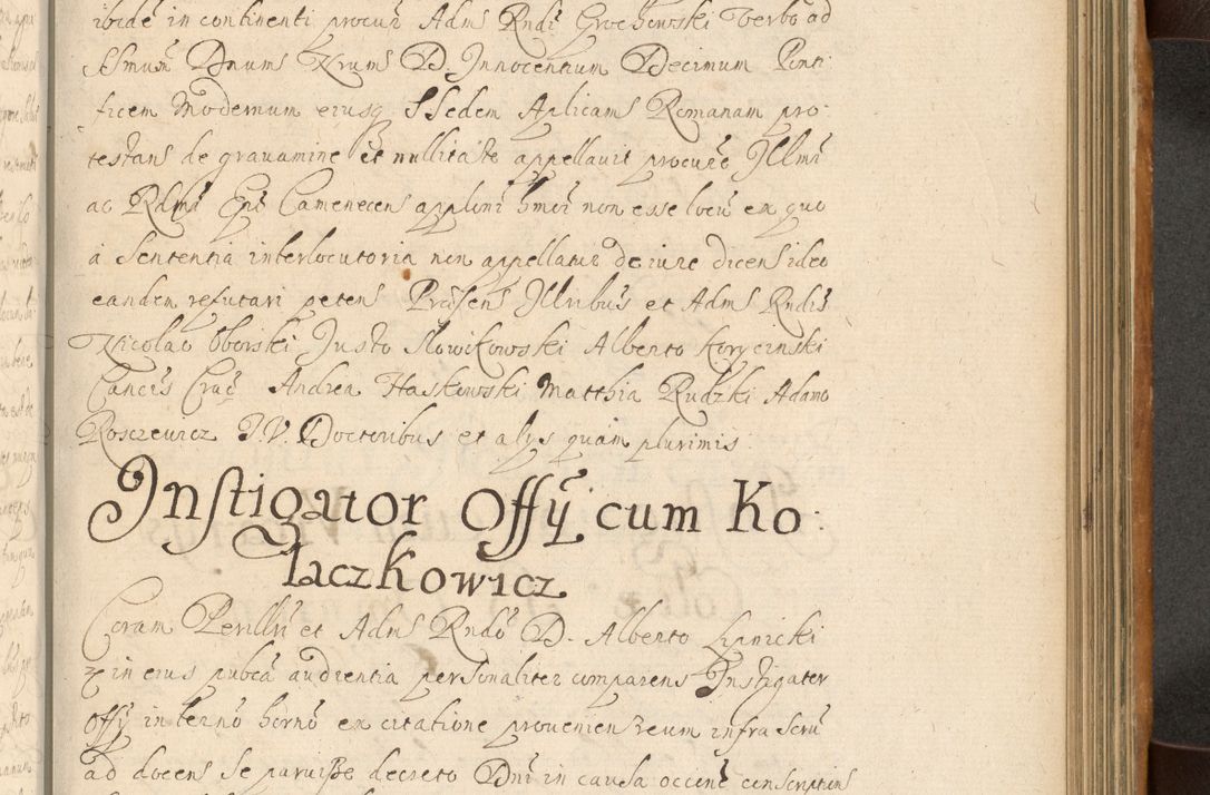 Zdjęcie nr 598 dla obiektu archiwalnego: Volumen II actorum episcopalium R. D. Petri Gembicki, episcopi Cracoviensis, locum tenente in dioecesi R. D. Alberto Lipnicki, canonico Cracoviensi post discessum R. D. Episcopi in Italiam et usque ad redditum eiusdem in Poloniam, videlicet a die 16 Novembris 1644 et per a. D. 1645 inchoative ad Septembrem. Horum videatur index ad finem huius voluminis
