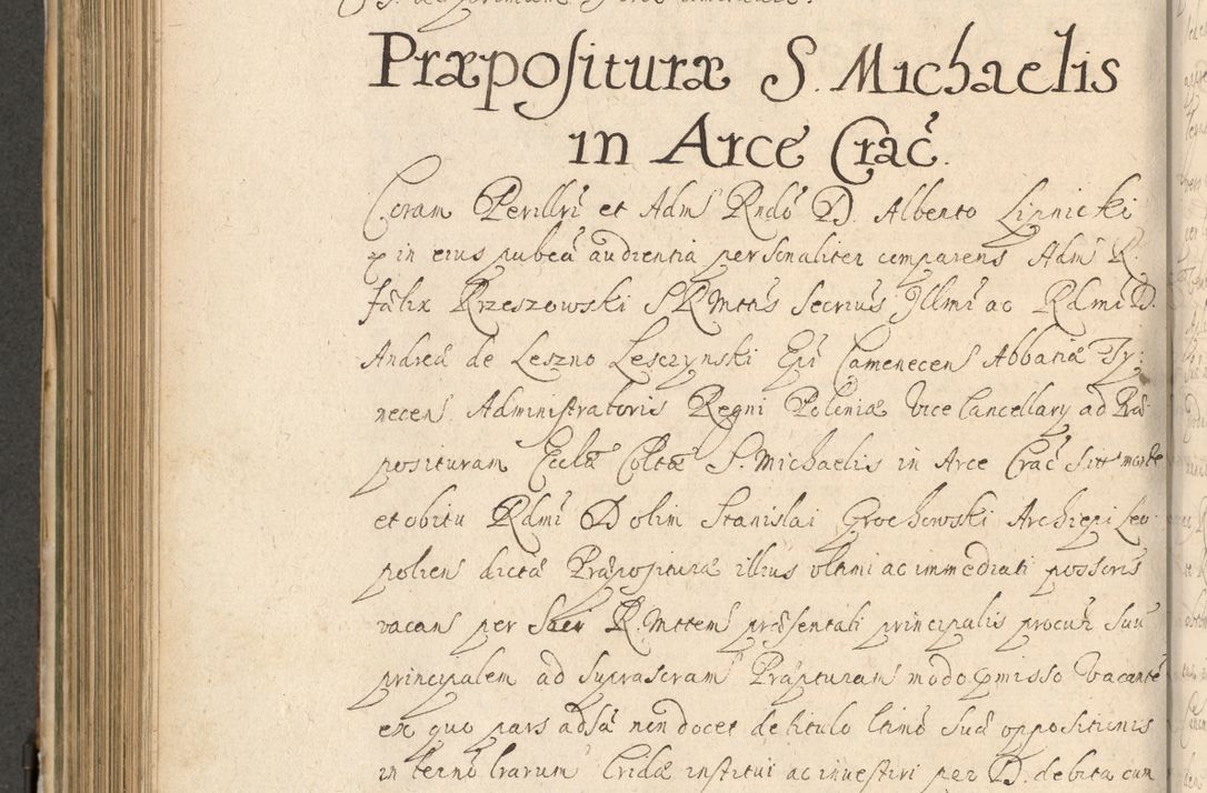 Zdjęcie nr 587 dla obiektu archiwalnego: Volumen II actorum episcopalium R. D. Petri Gembicki, episcopi Cracoviensis, locum tenente in dioecesi R. D. Alberto Lipnicki, canonico Cracoviensi post discessum R. D. Episcopi in Italiam et usque ad redditum eiusdem in Poloniam, videlicet a die 16 Novembris 1644 et per a. D. 1645 inchoative ad Septembrem. Horum videatur index ad finem huius voluminis