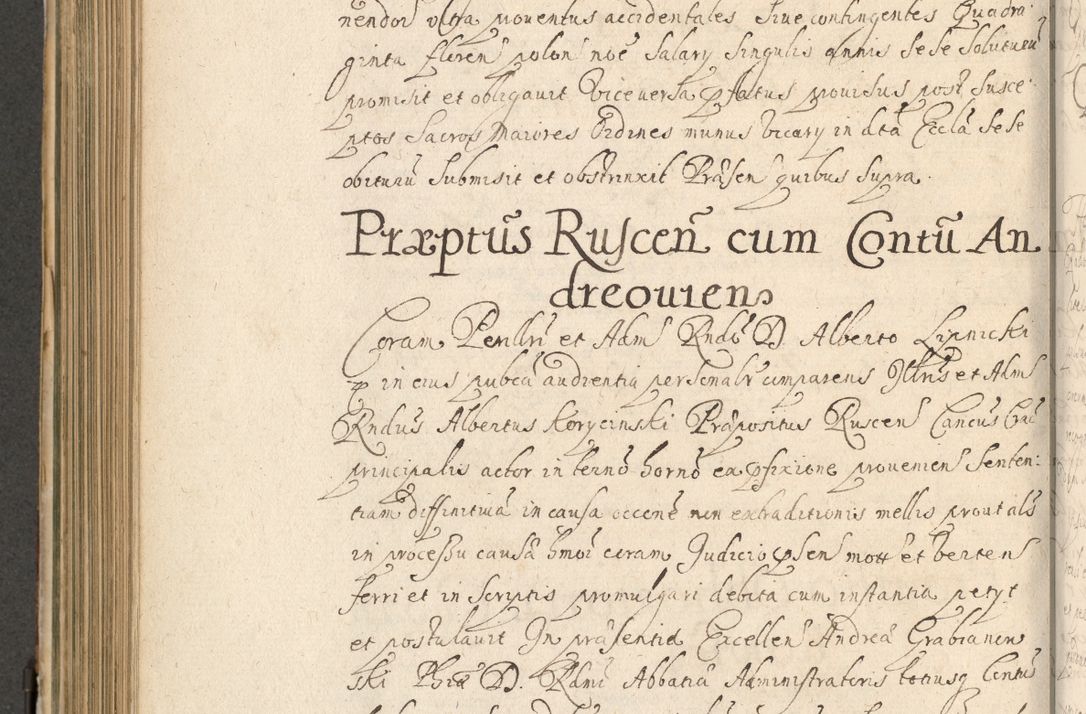 Zdjęcie nr 583 dla obiektu archiwalnego: Volumen II actorum episcopalium R. D. Petri Gembicki, episcopi Cracoviensis, locum tenente in dioecesi R. D. Alberto Lipnicki, canonico Cracoviensi post discessum R. D. Episcopi in Italiam et usque ad redditum eiusdem in Poloniam, videlicet a die 16 Novembris 1644 et per a. D. 1645 inchoative ad Septembrem. Horum videatur index ad finem huius voluminis