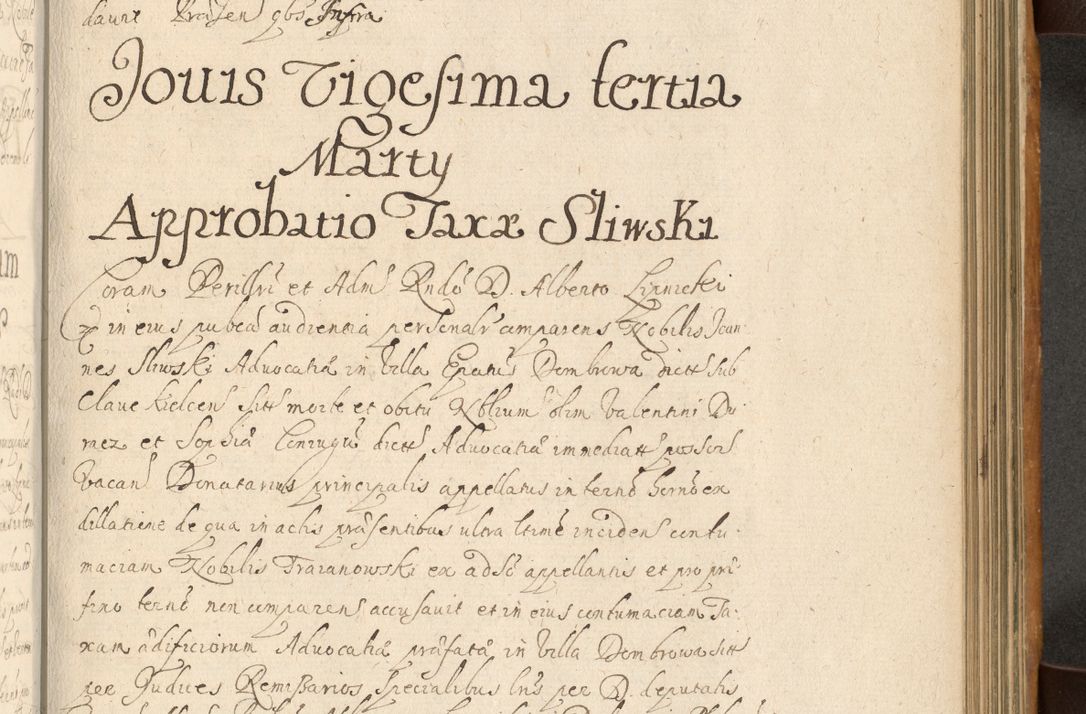 Zdjęcie nr 572 dla obiektu archiwalnego: Volumen II actorum episcopalium R. D. Petri Gembicki, episcopi Cracoviensis, locum tenente in dioecesi R. D. Alberto Lipnicki, canonico Cracoviensi post discessum R. D. Episcopi in Italiam et usque ad redditum eiusdem in Poloniam, videlicet a die 16 Novembris 1644 et per a. D. 1645 inchoative ad Septembrem. Horum videatur index ad finem huius voluminis