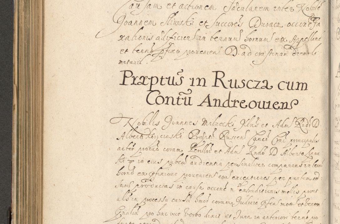 Zdjęcie nr 571 dla obiektu archiwalnego: Volumen II actorum episcopalium R. D. Petri Gembicki, episcopi Cracoviensis, locum tenente in dioecesi R. D. Alberto Lipnicki, canonico Cracoviensi post discessum R. D. Episcopi in Italiam et usque ad redditum eiusdem in Poloniam, videlicet a die 16 Novembris 1644 et per a. D. 1645 inchoative ad Septembrem. Horum videatur index ad finem huius voluminis