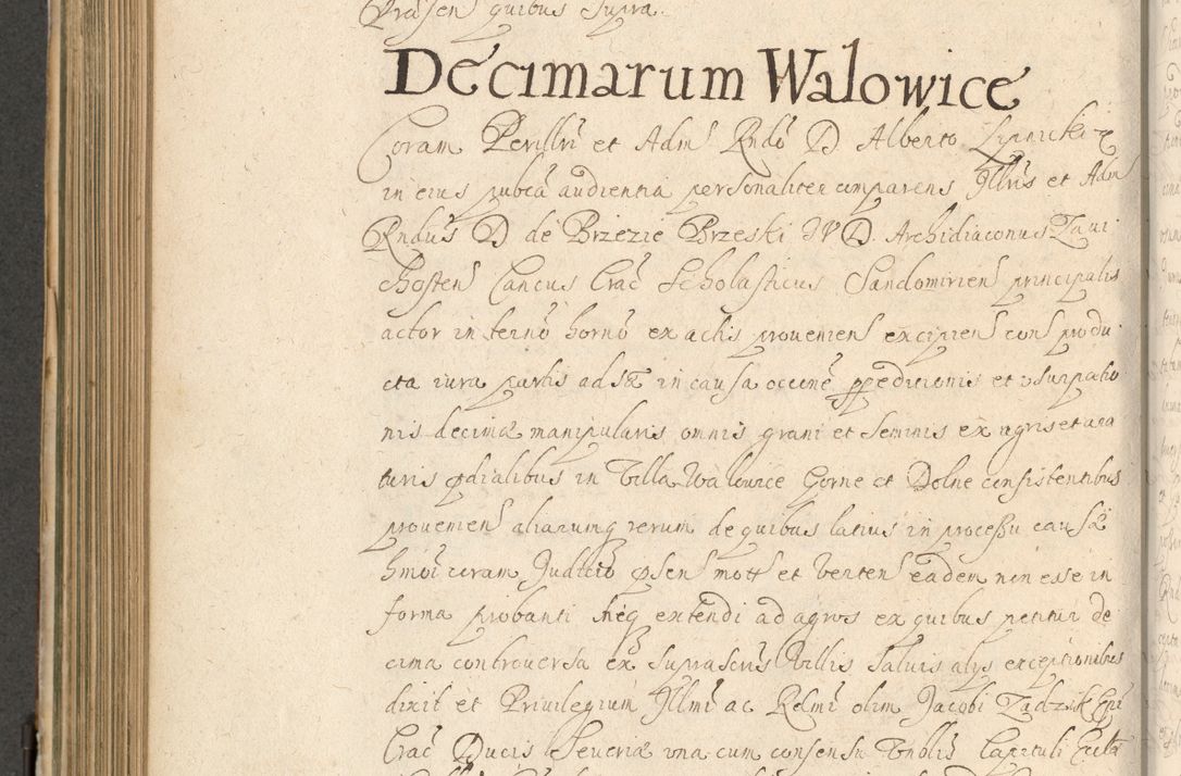 Zdjęcie nr 567 dla obiektu archiwalnego: Volumen II actorum episcopalium R. D. Petri Gembicki, episcopi Cracoviensis, locum tenente in dioecesi R. D. Alberto Lipnicki, canonico Cracoviensi post discessum R. D. Episcopi in Italiam et usque ad redditum eiusdem in Poloniam, videlicet a die 16 Novembris 1644 et per a. D. 1645 inchoative ad Septembrem. Horum videatur index ad finem huius voluminis