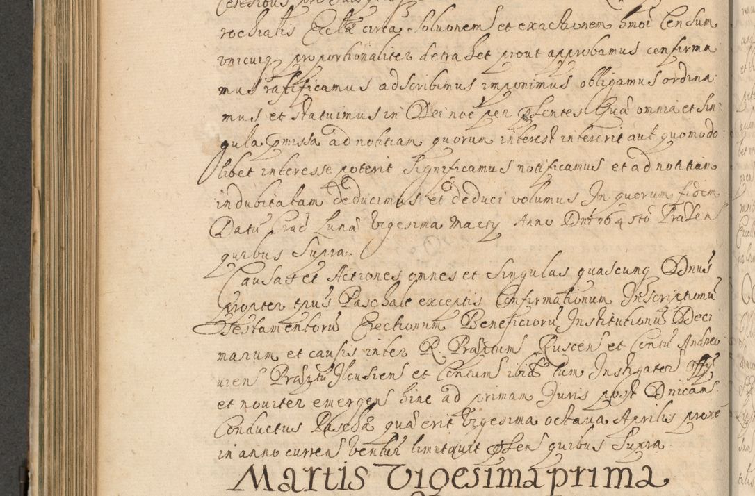 Zdjęcie nr 557 dla obiektu archiwalnego: Volumen II actorum episcopalium R. D. Petri Gembicki, episcopi Cracoviensis, locum tenente in dioecesi R. D. Alberto Lipnicki, canonico Cracoviensi post discessum R. D. Episcopi in Italiam et usque ad redditum eiusdem in Poloniam, videlicet a die 16 Novembris 1644 et per a. D. 1645 inchoative ad Septembrem. Horum videatur index ad finem huius voluminis