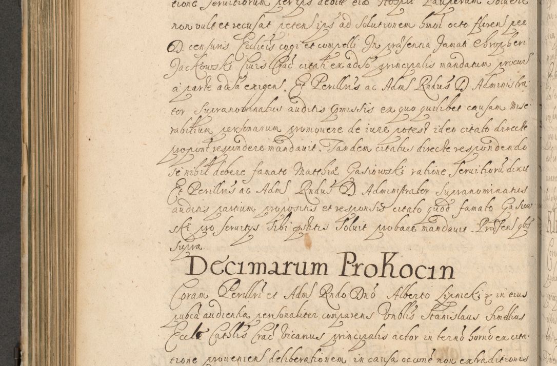 Zdjęcie nr 543 dla obiektu archiwalnego: Volumen II actorum episcopalium R. D. Petri Gembicki, episcopi Cracoviensis, locum tenente in dioecesi R. D. Alberto Lipnicki, canonico Cracoviensi post discessum R. D. Episcopi in Italiam et usque ad redditum eiusdem in Poloniam, videlicet a die 16 Novembris 1644 et per a. D. 1645 inchoative ad Septembrem. Horum videatur index ad finem huius voluminis