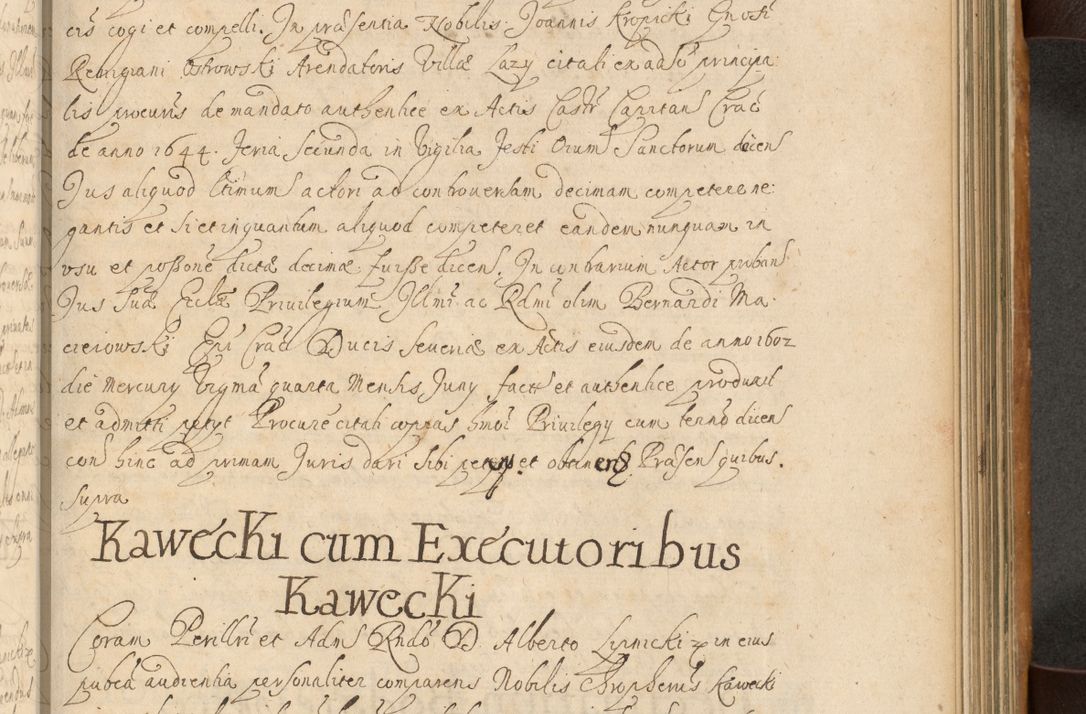 Zdjęcie nr 540 dla obiektu archiwalnego: Volumen II actorum episcopalium R. D. Petri Gembicki, episcopi Cracoviensis, locum tenente in dioecesi R. D. Alberto Lipnicki, canonico Cracoviensi post discessum R. D. Episcopi in Italiam et usque ad redditum eiusdem in Poloniam, videlicet a die 16 Novembris 1644 et per a. D. 1645 inchoative ad Septembrem. Horum videatur index ad finem huius voluminis