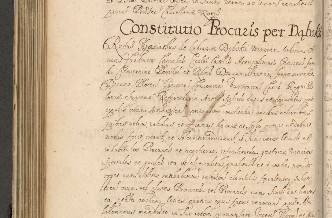 Zdjęcie nr 505 dla obiektu archiwalnego: Volumen II actorum episcopalium R. D. Petri Gembicki, episcopi Cracoviensis, locum tenente in dioecesi R. D. Alberto Lipnicki, canonico Cracoviensi post discessum R. D. Episcopi in Italiam et usque ad redditum eiusdem in Poloniam, videlicet a die 16 Novembris 1644 et per a. D. 1645 inchoative ad Septembrem. Horum videatur index ad finem huius voluminis