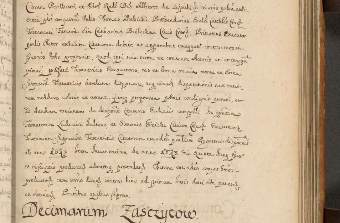 Zdjęcie nr 500 dla obiektu archiwalnego: Volumen II actorum episcopalium R. D. Petri Gembicki, episcopi Cracoviensis, locum tenente in dioecesi R. D. Alberto Lipnicki, canonico Cracoviensi post discessum R. D. Episcopi in Italiam et usque ad redditum eiusdem in Poloniam, videlicet a die 16 Novembris 1644 et per a. D. 1645 inchoative ad Septembrem. Horum videatur index ad finem huius voluminis