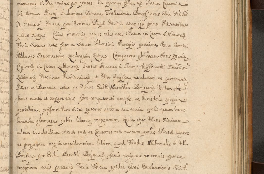 Zdjęcie nr 482 dla obiektu archiwalnego: Volumen II actorum episcopalium R. D. Petri Gembicki, episcopi Cracoviensis, locum tenente in dioecesi R. D. Alberto Lipnicki, canonico Cracoviensi post discessum R. D. Episcopi in Italiam et usque ad redditum eiusdem in Poloniam, videlicet a die 16 Novembris 1644 et per a. D. 1645 inchoative ad Septembrem. Horum videatur index ad finem huius voluminis