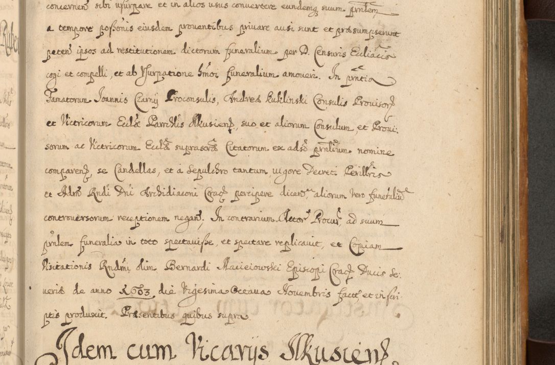 Zdjęcie nr 464 dla obiektu archiwalnego: Volumen II actorum episcopalium R. D. Petri Gembicki, episcopi Cracoviensis, locum tenente in dioecesi R. D. Alberto Lipnicki, canonico Cracoviensi post discessum R. D. Episcopi in Italiam et usque ad redditum eiusdem in Poloniam, videlicet a die 16 Novembris 1644 et per a. D. 1645 inchoative ad Septembrem. Horum videatur index ad finem huius voluminis