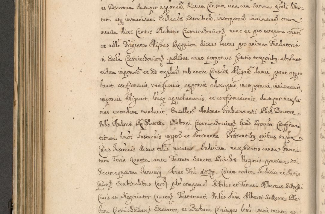 Zdjęcie nr 459 dla obiektu archiwalnego: Volumen II actorum episcopalium R. D. Petri Gembicki, episcopi Cracoviensis, locum tenente in dioecesi R. D. Alberto Lipnicki, canonico Cracoviensi post discessum R. D. Episcopi in Italiam et usque ad redditum eiusdem in Poloniam, videlicet a die 16 Novembris 1644 et per a. D. 1645 inchoative ad Septembrem. Horum videatur index ad finem huius voluminis