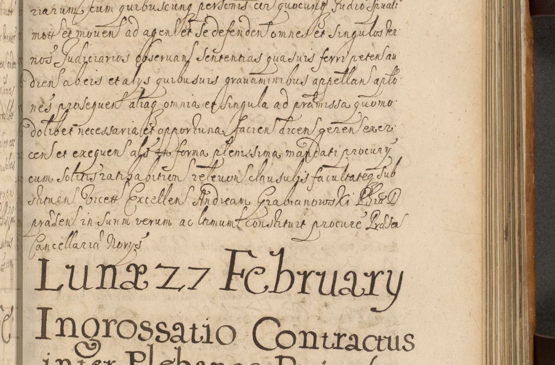 Zdjęcie nr 442 dla obiektu archiwalnego: Volumen II actorum episcopalium R. D. Petri Gembicki, episcopi Cracoviensis, locum tenente in dioecesi R. D. Alberto Lipnicki, canonico Cracoviensi post discessum R. D. Episcopi in Italiam et usque ad redditum eiusdem in Poloniam, videlicet a die 16 Novembris 1644 et per a. D. 1645 inchoative ad Septembrem. Horum videatur index ad finem huius voluminis