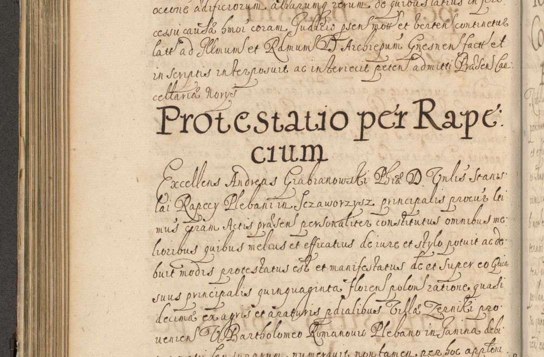 Zdjęcie nr 437 dla obiektu archiwalnego: Volumen II actorum episcopalium R. D. Petri Gembicki, episcopi Cracoviensis, locum tenente in dioecesi R. D. Alberto Lipnicki, canonico Cracoviensi post discessum R. D. Episcopi in Italiam et usque ad redditum eiusdem in Poloniam, videlicet a die 16 Novembris 1644 et per a. D. 1645 inchoative ad Septembrem. Horum videatur index ad finem huius voluminis