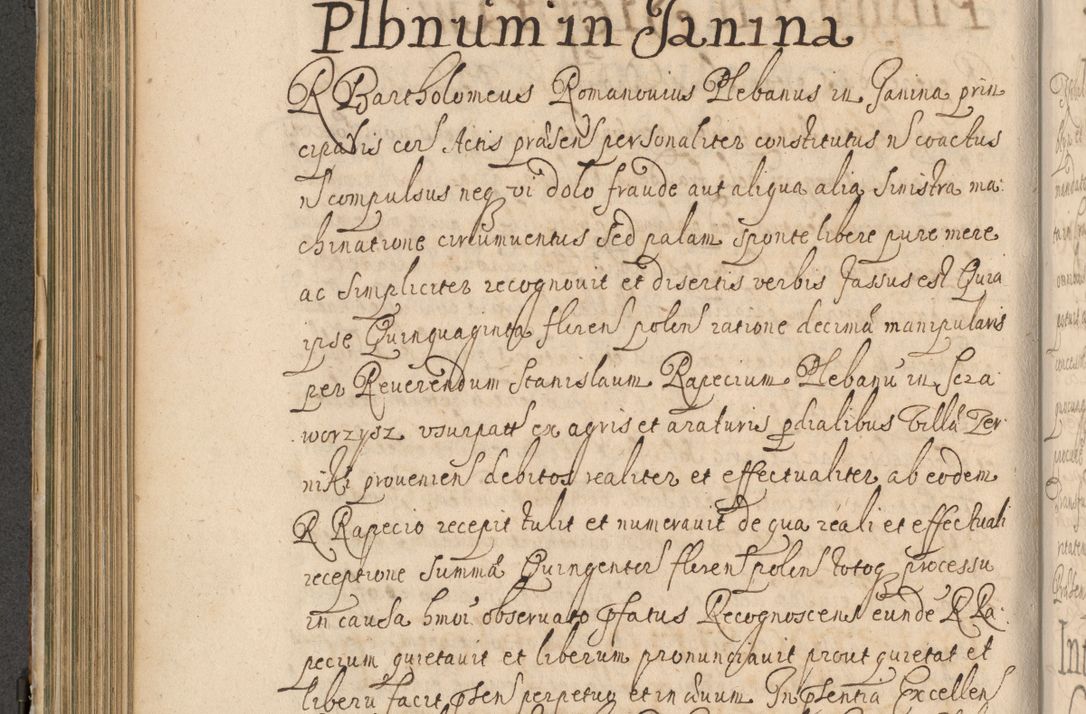 Zdjęcie nr 435 dla obiektu archiwalnego: Volumen II actorum episcopalium R. D. Petri Gembicki, episcopi Cracoviensis, locum tenente in dioecesi R. D. Alberto Lipnicki, canonico Cracoviensi post discessum R. D. Episcopi in Italiam et usque ad redditum eiusdem in Poloniam, videlicet a die 16 Novembris 1644 et per a. D. 1645 inchoative ad Septembrem. Horum videatur index ad finem huius voluminis