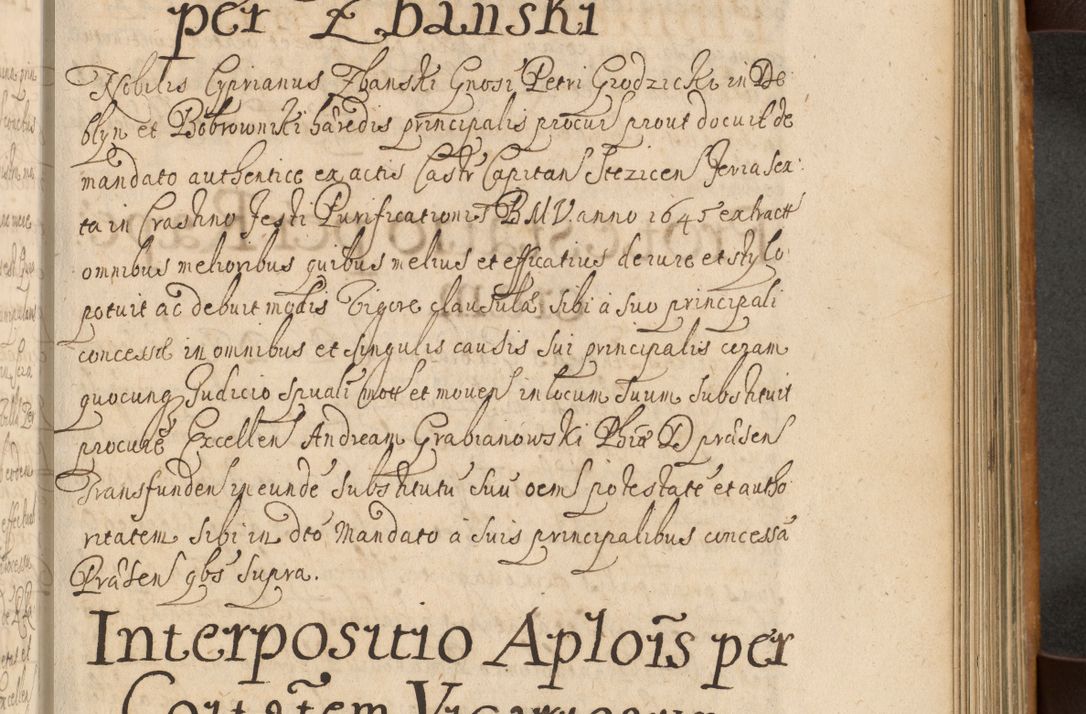 Zdjęcie nr 436 dla obiektu archiwalnego: Volumen II actorum episcopalium R. D. Petri Gembicki, episcopi Cracoviensis, locum tenente in dioecesi R. D. Alberto Lipnicki, canonico Cracoviensi post discessum R. D. Episcopi in Italiam et usque ad redditum eiusdem in Poloniam, videlicet a die 16 Novembris 1644 et per a. D. 1645 inchoative ad Septembrem. Horum videatur index ad finem huius voluminis