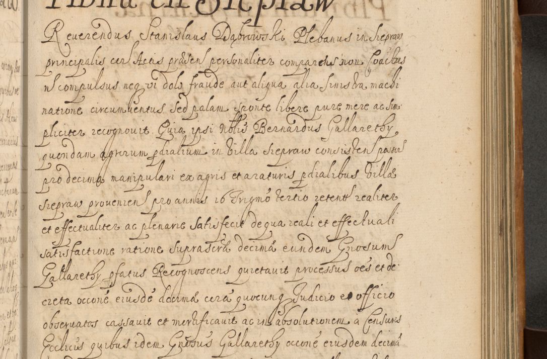 Zdjęcie nr 434 dla obiektu archiwalnego: Volumen II actorum episcopalium R. D. Petri Gembicki, episcopi Cracoviensis, locum tenente in dioecesi R. D. Alberto Lipnicki, canonico Cracoviensi post discessum R. D. Episcopi in Italiam et usque ad redditum eiusdem in Poloniam, videlicet a die 16 Novembris 1644 et per a. D. 1645 inchoative ad Septembrem. Horum videatur index ad finem huius voluminis