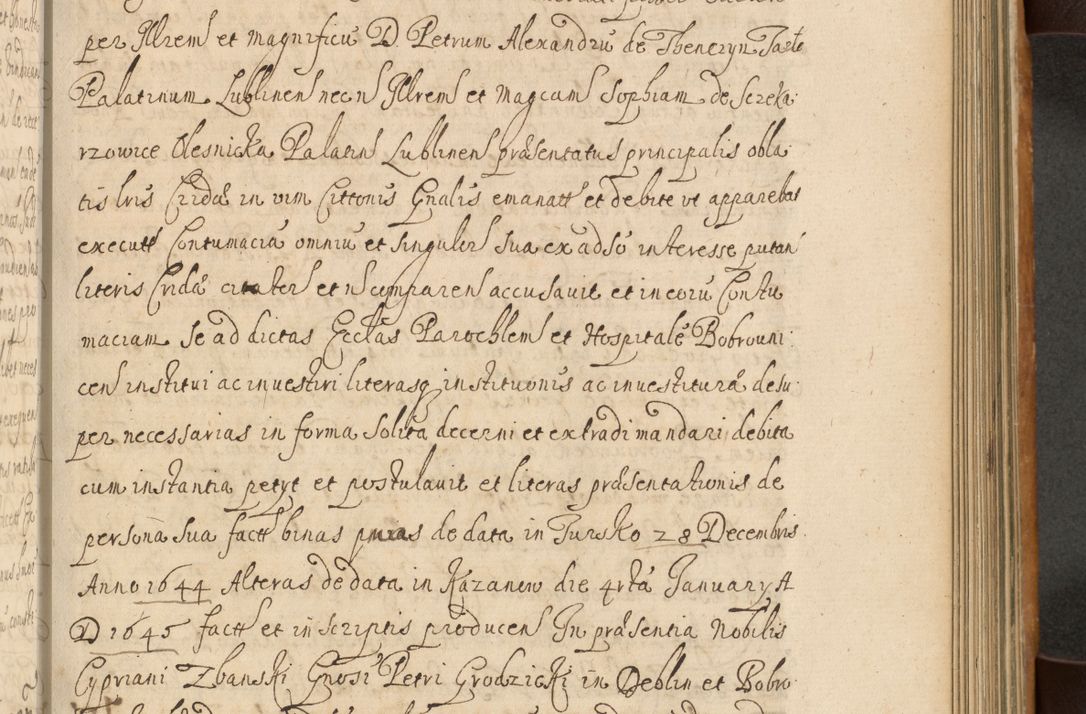 Zdjęcie nr 430 dla obiektu archiwalnego: Volumen II actorum episcopalium R. D. Petri Gembicki, episcopi Cracoviensis, locum tenente in dioecesi R. D. Alberto Lipnicki, canonico Cracoviensi post discessum R. D. Episcopi in Italiam et usque ad redditum eiusdem in Poloniam, videlicet a die 16 Novembris 1644 et per a. D. 1645 inchoative ad Septembrem. Horum videatur index ad finem huius voluminis