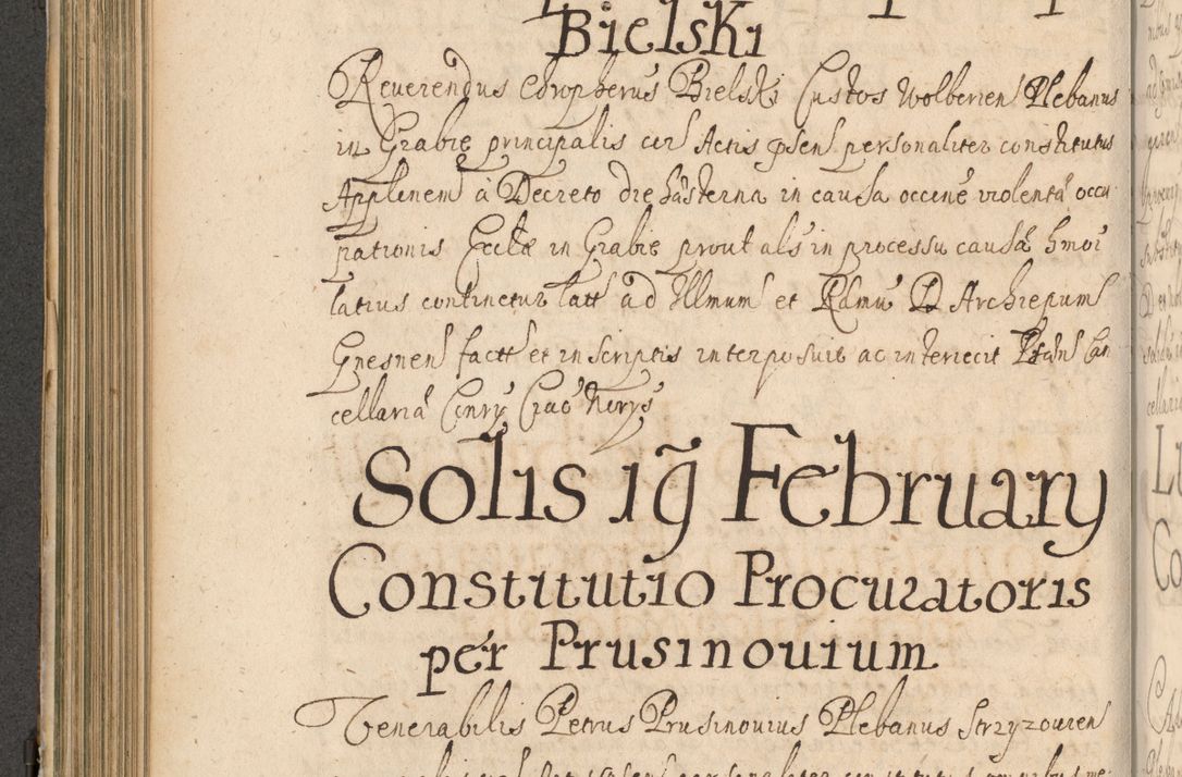 Zdjęcie nr 427 dla obiektu archiwalnego: Volumen II actorum episcopalium R. D. Petri Gembicki, episcopi Cracoviensis, locum tenente in dioecesi R. D. Alberto Lipnicki, canonico Cracoviensi post discessum R. D. Episcopi in Italiam et usque ad redditum eiusdem in Poloniam, videlicet a die 16 Novembris 1644 et per a. D. 1645 inchoative ad Septembrem. Horum videatur index ad finem huius voluminis