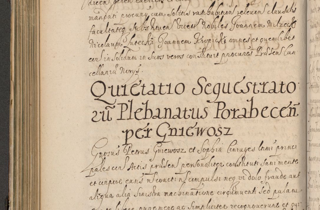 Zdjęcie nr 419 dla obiektu archiwalnego: Volumen II actorum episcopalium R. D. Petri Gembicki, episcopi Cracoviensis, locum tenente in dioecesi R. D. Alberto Lipnicki, canonico Cracoviensi post discessum R. D. Episcopi in Italiam et usque ad redditum eiusdem in Poloniam, videlicet a die 16 Novembris 1644 et per a. D. 1645 inchoative ad Septembrem. Horum videatur index ad finem huius voluminis