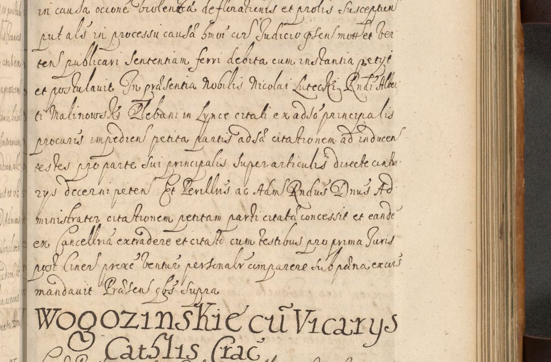 Zdjęcie nr 416 dla obiektu archiwalnego: Volumen II actorum episcopalium R. D. Petri Gembicki, episcopi Cracoviensis, locum tenente in dioecesi R. D. Alberto Lipnicki, canonico Cracoviensi post discessum R. D. Episcopi in Italiam et usque ad redditum eiusdem in Poloniam, videlicet a die 16 Novembris 1644 et per a. D. 1645 inchoative ad Septembrem. Horum videatur index ad finem huius voluminis