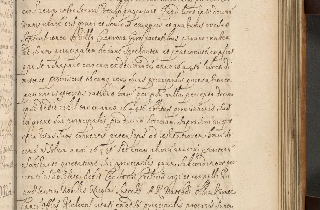 Zdjęcie nr 410 dla obiektu archiwalnego: Volumen II actorum episcopalium R. D. Petri Gembicki, episcopi Cracoviensis, locum tenente in dioecesi R. D. Alberto Lipnicki, canonico Cracoviensi post discessum R. D. Episcopi in Italiam et usque ad redditum eiusdem in Poloniam, videlicet a die 16 Novembris 1644 et per a. D. 1645 inchoative ad Septembrem. Horum videatur index ad finem huius voluminis