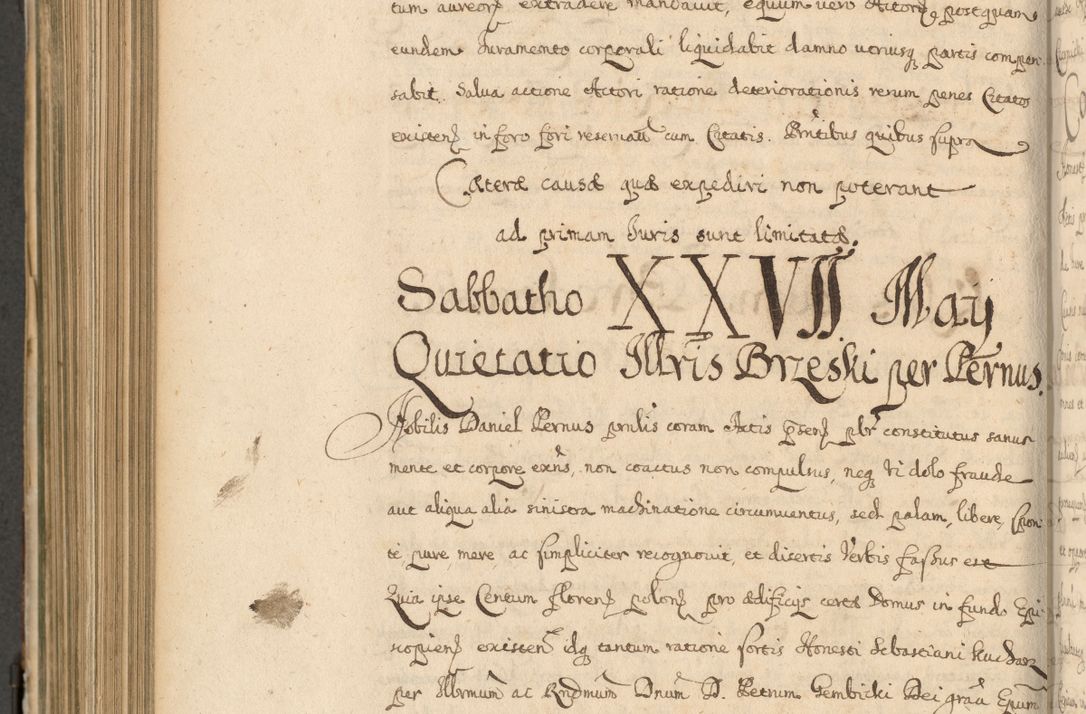 Zdjęcie nr 803 dla obiektu archiwalnego: Volumen II actorum episcopalium R. D. Petri Gembicki, episcopi Cracoviensis, locum tenente in dioecesi R. D. Alberto Lipnicki, canonico Cracoviensi post discessum R. D. Episcopi in Italiam et usque ad redditum eiusdem in Poloniam, videlicet a die 16 Novembris 1644 et per a. D. 1645 inchoative ad Septembrem. Horum videatur index ad finem huius voluminis