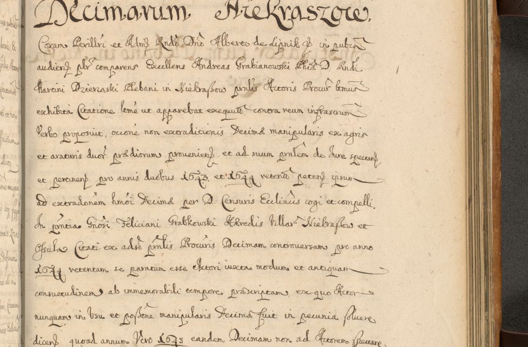 Zdjęcie nr 796 dla obiektu archiwalnego: Volumen II actorum episcopalium R. D. Petri Gembicki, episcopi Cracoviensis, locum tenente in dioecesi R. D. Alberto Lipnicki, canonico Cracoviensi post discessum R. D. Episcopi in Italiam et usque ad redditum eiusdem in Poloniam, videlicet a die 16 Novembris 1644 et per a. D. 1645 inchoative ad Septembrem. Horum videatur index ad finem huius voluminis