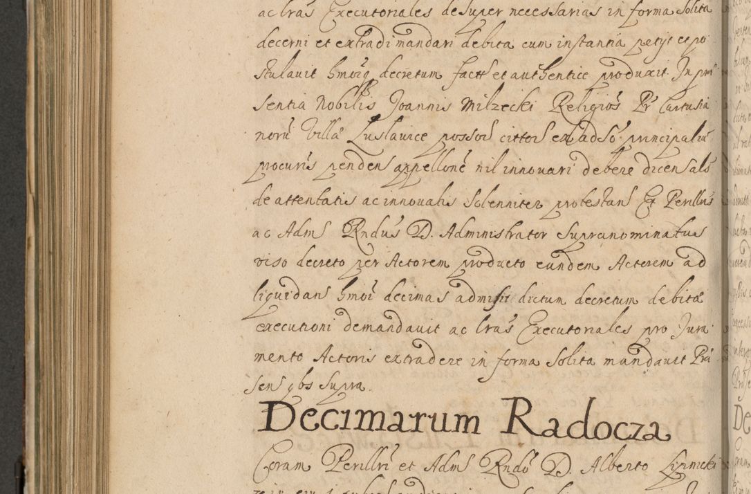 Zdjęcie nr 763 dla obiektu archiwalnego: Volumen II actorum episcopalium R. D. Petri Gembicki, episcopi Cracoviensis, locum tenente in dioecesi R. D. Alberto Lipnicki, canonico Cracoviensi post discessum R. D. Episcopi in Italiam et usque ad redditum eiusdem in Poloniam, videlicet a die 16 Novembris 1644 et per a. D. 1645 inchoative ad Septembrem. Horum videatur index ad finem huius voluminis