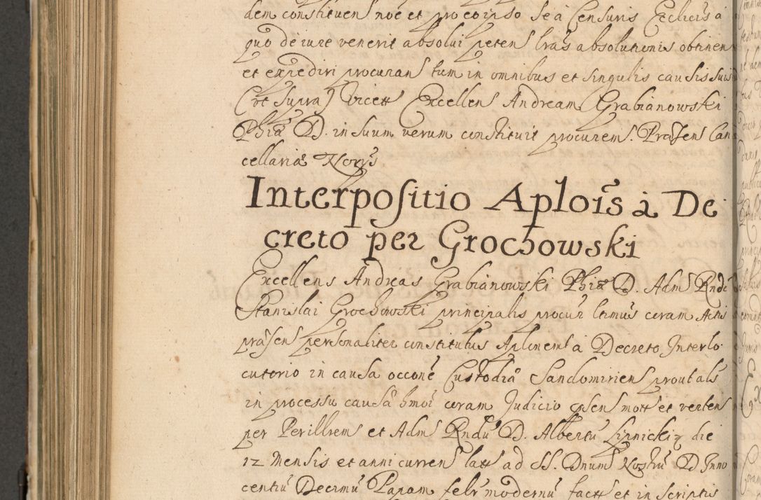 Zdjęcie nr 757 dla obiektu archiwalnego: Volumen II actorum episcopalium R. D. Petri Gembicki, episcopi Cracoviensis, locum tenente in dioecesi R. D. Alberto Lipnicki, canonico Cracoviensi post discessum R. D. Episcopi in Italiam et usque ad redditum eiusdem in Poloniam, videlicet a die 16 Novembris 1644 et per a. D. 1645 inchoative ad Septembrem. Horum videatur index ad finem huius voluminis