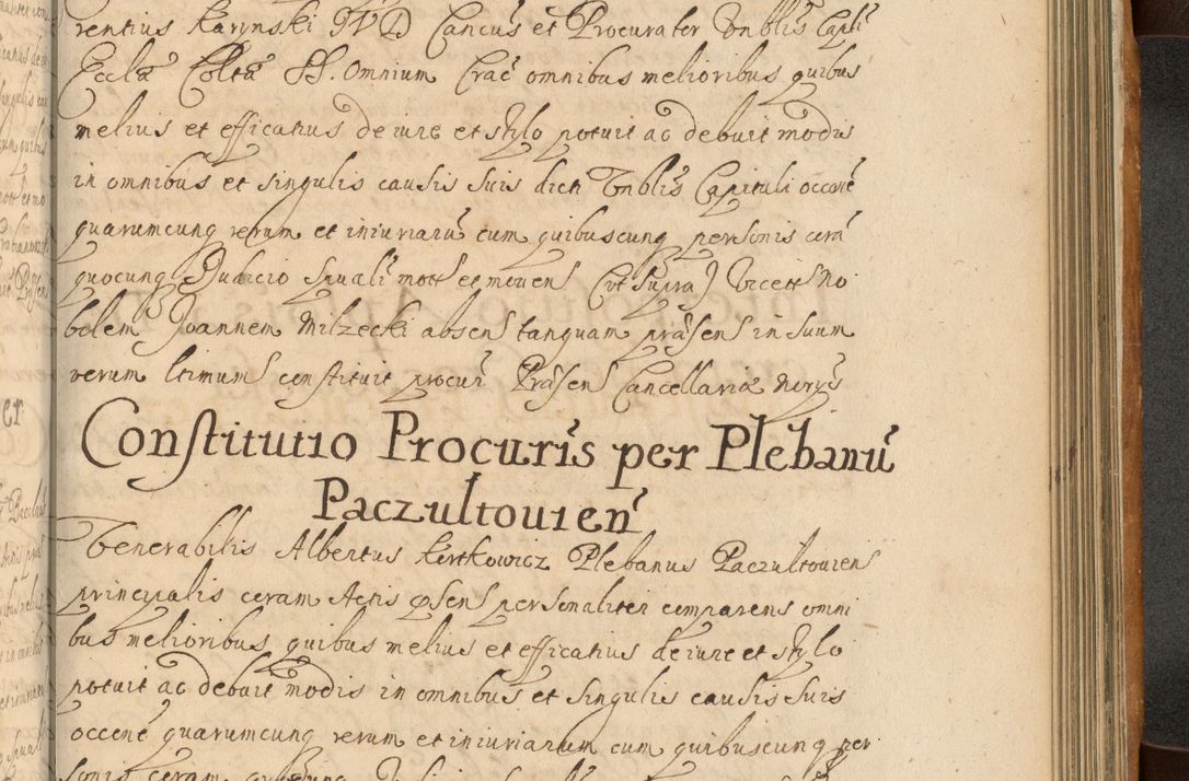 Zdjęcie nr 756 dla obiektu archiwalnego: Volumen II actorum episcopalium R. D. Petri Gembicki, episcopi Cracoviensis, locum tenente in dioecesi R. D. Alberto Lipnicki, canonico Cracoviensi post discessum R. D. Episcopi in Italiam et usque ad redditum eiusdem in Poloniam, videlicet a die 16 Novembris 1644 et per a. D. 1645 inchoative ad Septembrem. Horum videatur index ad finem huius voluminis