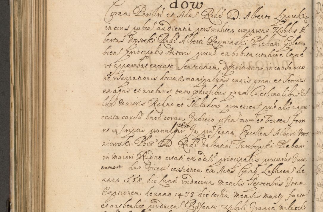 Zdjęcie nr 751 dla obiektu archiwalnego: Volumen II actorum episcopalium R. D. Petri Gembicki, episcopi Cracoviensis, locum tenente in dioecesi R. D. Alberto Lipnicki, canonico Cracoviensi post discessum R. D. Episcopi in Italiam et usque ad redditum eiusdem in Poloniam, videlicet a die 16 Novembris 1644 et per a. D. 1645 inchoative ad Septembrem. Horum videatur index ad finem huius voluminis